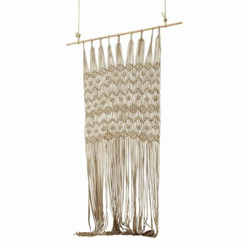 Loberon Gardine Vuarrens, kunstvolle Makramee-Technik, handgeknüpft, Angesagter Boho-Style, Indoor & Outdoor, Sichtschutz, Jute, braun