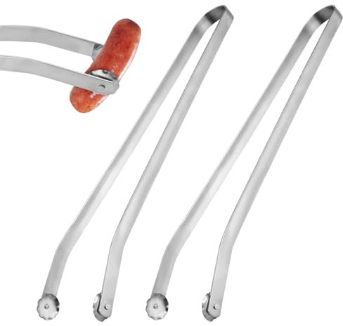 2 Pezzi Professionali Barbecue Pinza, 39 cm Pinza da Cucina Acciaio Inox, Pinza Cucina con Rotelle, Pinze da Cucina Lunghe per Cucinare in Cucina, Picnic, Girare il Cibo Sulla Griglia