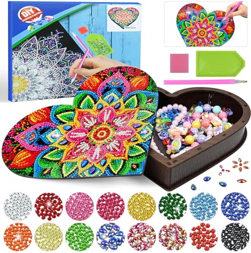 Ulikey Diamond Painting Boîtes à Bijoux, Bricolage Diamond Painting Organisateur, Activites Manuelles Enfants 5-12 Ans Cadeau Anniversaire, Loisirs Créatifs Activités Jouets Cadeau Fille Idée