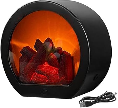 Electric Fireplace Flameless Realistic LED Fireplace Lantern Timeable Battery Powered Portable Tabletop Electric Log Burner Effect Fire For Decor Fake Fireplace Surrounds LED Fireplace Atmosphere Lamp