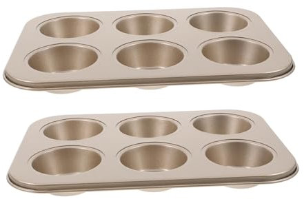 BEBEMOKO 2pcs Cup Muffin Trays for Baking Mini Cake Tins Non-Stick Coating for Cupcake Molds