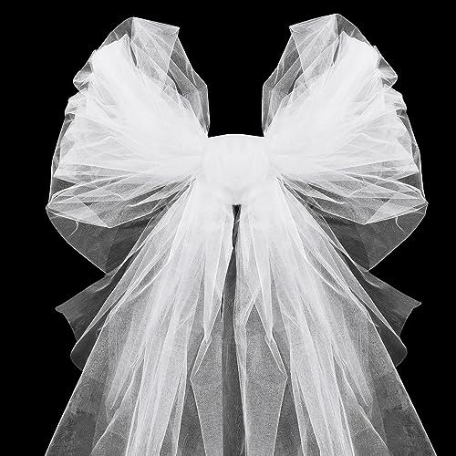 Organza Stoff DIY Tüllrolle, 48cm*10m Tüll Dekostoff, Tüllband Hochzeit Vorhänge Hochzeitsbogen Drapierstoff Stoff für Stuhl Schärpe Tutu Rock Handwerk Bogen Party Deko Crafts Geschenk (Weiß)