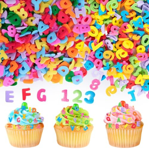 2 Stück Tortendeko Buchstaben Und Zahlen, Essbare Tortendeko Einschulung | ABC Kuchen Deko, Zuckerdekor Einschulung, Dekore Für Kuchen, Cup Cakes Und Plätzchen