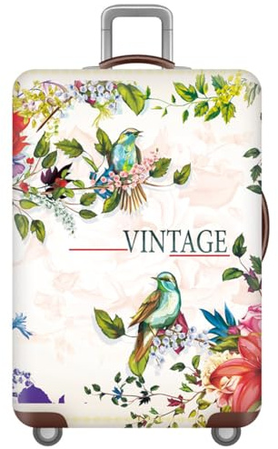 KofferschutzhüLle KofferhüLle Mit Tiermotiv,Waschbare,Kratzfest,Staubdichte GroßE KofferüBerzug,Reisetrolley SchutzhüLle,Koffer KofferüBerzug XL,Personalisiert Luggage Cover (Vogel,S(18-21inch))