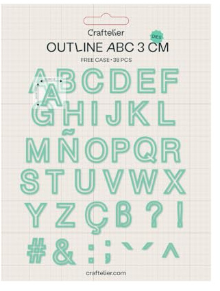 Craftelier - Contoured Letters A-Z Dies | Die Cutter Templates | Compatible with Major Die Cutters for Crafts and Scrapbooking | Paper, Card or EVA Rubber | 3 cm