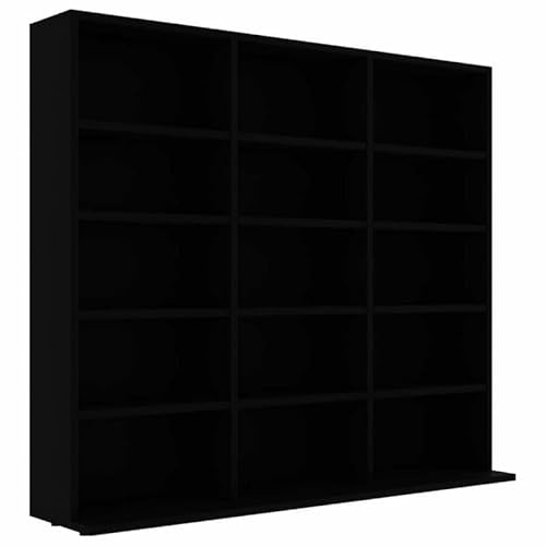 Eleganz CD-Regal Schwarz 100x23x89,5 cm aus Holzwerkstoff - Stabiles Regalsystem für Wohnzimmer, Büro & mehr - Platzsparend & langlebig