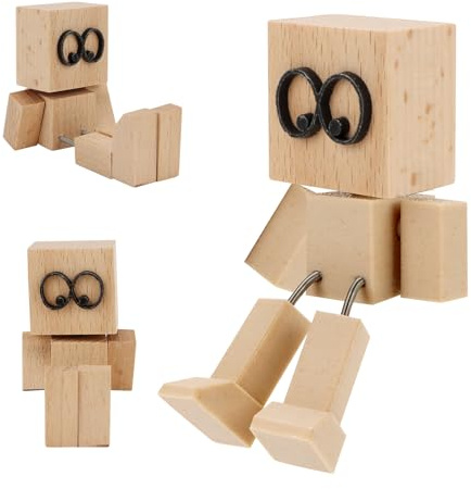 Yooyan Charmante Holzfigur, Wackelnde Holzfiguren, lustige Wackelkopf-Autodekoration, Handgefertigte Auto Dekoration, Desktop Dekoration, Geschenke für Männer (C)