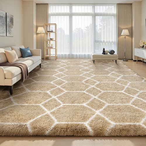 Sour Lemon Hochflor Teppich Grau Carpet Wohnzimmer 240x300 Waschbar Anti-Rutsch Extra Große Teppiche Schlafzimmer Flauschige Moderne Teppiche Matte Teppichen für Schlafzimmer Kinderzimmer