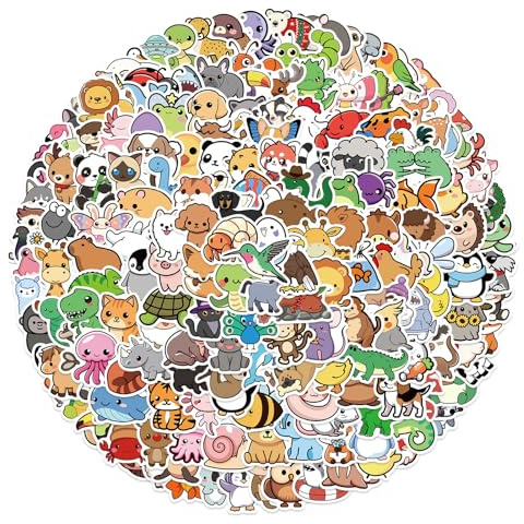 200 Pcs Animal Stickers, Cute Cartoon Vinyl Stickers for Kids & Teens, Waterproof Decals for Water Bottles, Laptop, Phone, Luggage, Scrapbook, Crafts & DIY Decoration