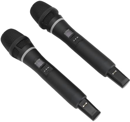 Sxhlseller Système de Microphone sans Fil Professionnel Léger et Portable Enregistrement du Micro sans Fil pour Les Performances en Direct 2 Microphones pour Le Chant de Groupe avec des Amis et la