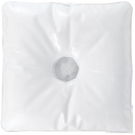 Veemoon Base d'Injection d'eau pour Parasol Extérieur Lestage PVC Blanc 29X29X5 CM Coupe-Vent Accessoire Pratique pour Pied de Parasol et Drapeau Poids Stable pour Terrasse et Plage