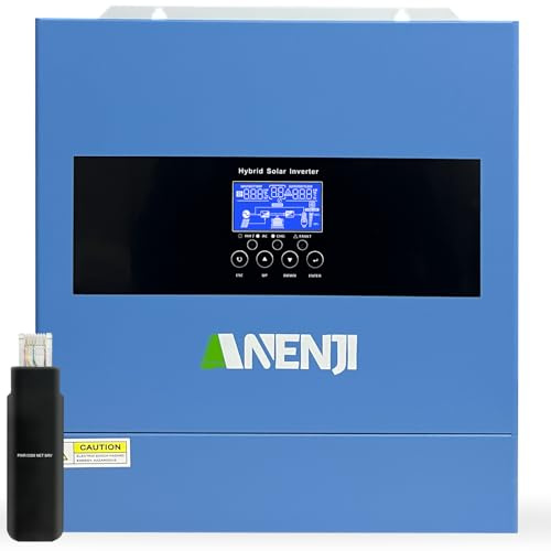 Aninerel 4200W Hybrid Wechselrichter 24Vdc zu AC 230V mit WiFi Modul 2 AC-Ausgang Breite PV 60-500VDC Off Grid Reine Sinus Welle Solar Wechselrichter 120A MPPT Für Bleisäure- und Lithium-Batterien