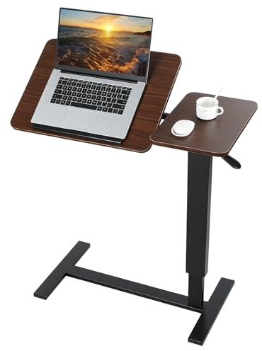 Zephylix Höhenverstellbarer Betttisch auf Rollen – Rollen Mobiler Stehpult Schreibtisch Computertisch Beistelltisch Holz als Standing Desk, klappbarer Laptoptisch für Bett, Couch und Büro