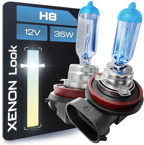 Gread - 2x H8 Halogenlampe Xenon Style - weiss - 8500k 35W - E-Prüfzeichen