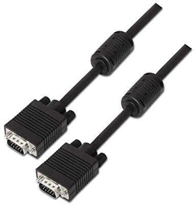 CABLE AISENS SVGA CON FERRITA CONECTORES TIPO D-SUB HDB15 MACHO DOBLE APANTALLADO 6M NEGRO A113-0073
