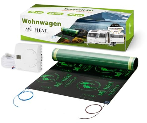 130W/m² 0,8x2,25m termosifoni per case mobili + termostato ambiente set