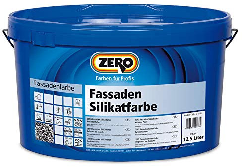 ZERO Fassaden Silikatfarbe Fassadenfarbe Mineralfarbe weiss 5 L