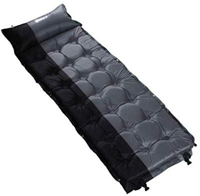 WANGLXST Isomatte mit aufgesetztem Kissen für Camping mit Rucksack, leichte, selbstaufblasende, Bequeme Camp Pad Mat-Luftmatratze für den Außenbereich, Black Ash, 186 * 65 * 5CM