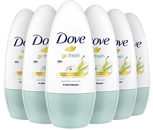 Dove Go Fresh Pear & Aloe Vera Anti-perspirant Deodorant Roll On Pack of 6 (50ml x6)