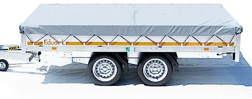 Anhängerplane für Eduard Anhänger mit 2.56 x 1.50 Kinderleichte Montage ohne Bohren inkl Gummiseil