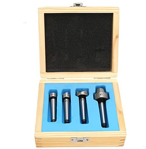 4PCS MT1/MT2 Holzdrehmaschine Drehsporn-Mittelsatz, Für Holz- und Metallbearbeitungsdrehmaschine Holzbearbeitungskausche mit Holzkoffer(MT1)