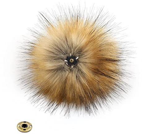 12 Stücke kunstfellbommel für mützen klein,12CM kunstfell pompon,Faux Fuchs Pelz Flauschigen Pompon Ball mit Abnehmbare Drücken Taste für Abnehmbare Strick Mützen Bekleidung Zubehör.