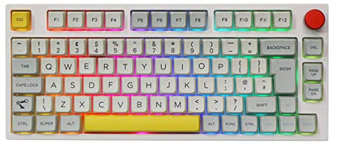 EPOMAKER TH80 Pro Tastiera Meccanica usb c/Bluetooth/wireless, retroilluminata che hot swap e personalizzabili con Rotellina per WIN/Mac/PS4/PS5/Xbox (Theory TH80 ISO, Gateron Pro Yellow)