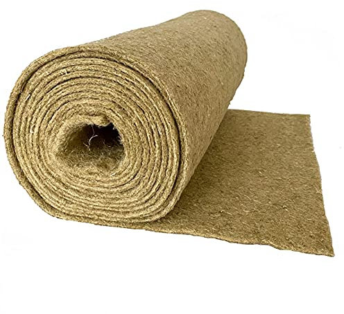 Pemmiproducts Hanffilzrolle 1 x 10m, 5mm dick (7,90€/m²), Hanfdämmung, Trittschalldämmung, Akustikvlies, Schallschutz, nachhaltiger Dämmstoff, Thermo Hanf, Isolierung, Wämedämmung, Hanfmatte