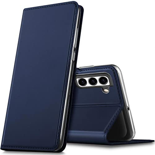 Verco Handyhülle für Samsung Galaxy S23, Premium Handy Flip Cover für Samsung S23 5G Hülle [integr. Magnet] Book Case PU Leder Tasche, Blau