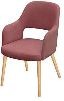 Mirjan24 Polsterstuhl K85, Wohnzimmerstuhl, Esszimmerstuhl mit Stoffbezug, Buchenholz Beine, Armlehnen, Rückenlehne, Küchenstuhl, für Lounge, Farbauswahl (Buche, Magic Velvet 2258)
