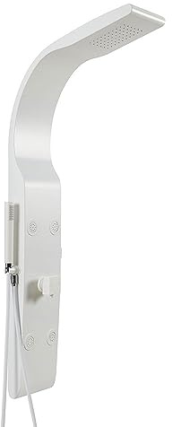 Milano Barton Manual Shower Tower Panel Rainfall Head Handset Body Jets - White