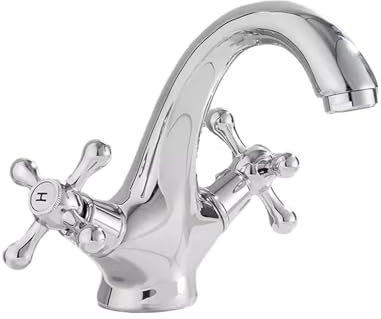 Bad Wasserhahn Kupfer-Gold-Wasserhahn Haushalts-Waschtischarmatur Badezimmer Doppelgriff Heißes Und Kaltes Waschbecken Silber