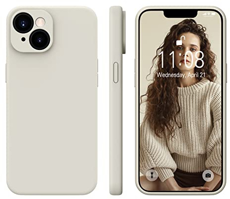 WXX für iPhone 14 Hülle Flüssig Silikon Case 6.1'' 2022 Hell Grau | Handyhülle für iPhone 14 Ultra Dünn mit Microfiber,Flüssig Silikon Gel Gummi Kratzfeste Schutzhülle Matt Hülle