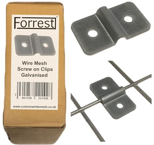 Forrest Wire mesh screw on clips, zinc plated finish, give strong fixing point to wire mesh, great for fencing, wire mesh, weld mesh