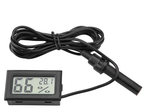 Mini termómetro LCD digital con sonda, 10-99% rh -50-70℃ termómetro acuario con higrómetro, termómetro refrigerador para congelador baño incubadora
