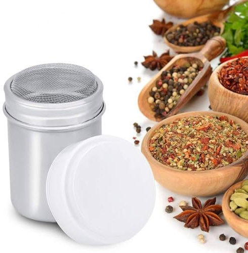 Séparateur De Sucre En Poudre En Acier Inoxydable, Tamis À Café, Récipient À Sucre En Poudre Avec Couvercle Pour La Maison(S)