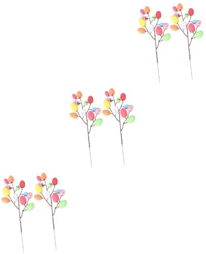 Warmhm 6stücke Bunte Picks Künstliche Osterdekoration Für Bastelprojekte Und Frühlingsarrangements Lange Gemischte Farben Für Ostereierbaum Und Home Decor