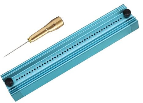 Buchbinder-Loch-Set, komplettes Set mit Ahle, Wiege, Aluminiumlegierung, selbstsicherndes Design für Bastelarbeiten, Notizbücher, Tagebücher, Planer (bidirektionale Grenze)