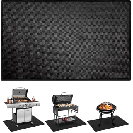 Moreeulsi Alfombrilla Protectora para Patio, Alfombrilla para Hoguera – Almohadillas para Parrilla a Prueba de, Alfombrillas de Parrilla, Alfombrilla Plegable Impermeable para Parrilla Debajo