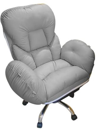 Gaming-Stuhl für Erwachsene, Heimbüro, Schreibtischstuhl mit Rollen und verstellbarer Rückenlehne, Liegestuhl, Schlafzimmer, Sessel, Lounge, ergonomischer Computerstuhl (Hellgrau, ohne)