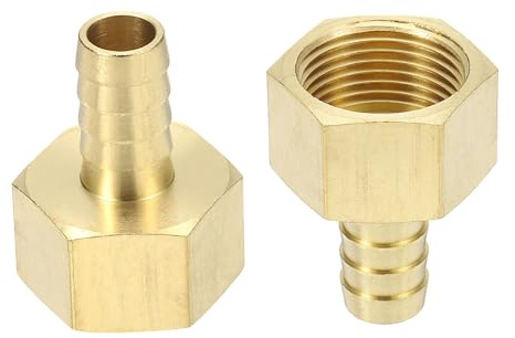 sourcing map 2pcs Brass Barbed Fitting 3/4 NPT Female to 1/2 Hose ID for Home Brew Pipe Fitting Direct Thread Connector Durable Construction