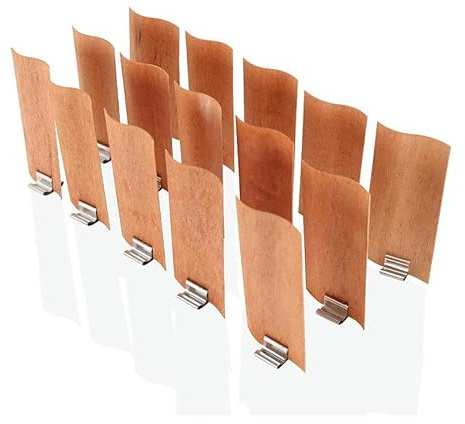 QDMHA 10 Set 30–120 x 20 mm große Holzdochte, große Holzdochte für die Kerzenherstellung mit Dochthaltern aus Metall, knisternde Holzdochte, rauchfreie Kerzendochte für Heimwerker