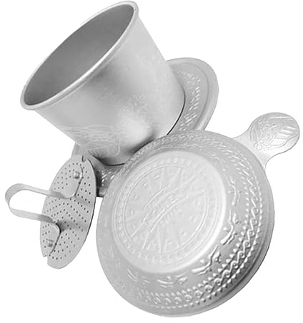 Filtre Café Lavable en Aluminium Argenté, Style Vintage
