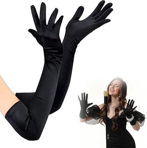 Luoqun88 Long Satin Gloves & Evening Gloves – Opera Elbow Length Gloves
