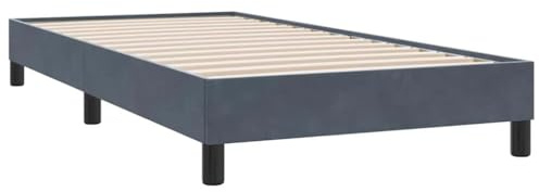 vidaXL Resårsäng utan madrass mörkgrå 90x210 cm sammet, Säng, Sängbotten, Sammet Säng, Sovrumsmöbler, Enkelsäng, Stoppad Säng