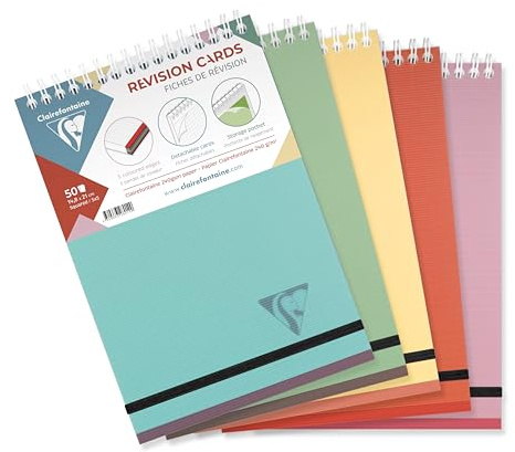 Clairefontaine 327016C Spiralblock Linicolor A5 50 Karteikarte 240g liniert