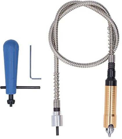 Flex Shaft Extension Chuck, Flexible Drill Cable Tool, Electric Accessories, for Foredom Polish Grinding, Engrave Carve with Stepless Speed Foot Pedal