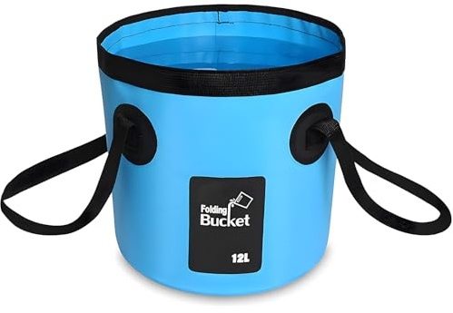 WENJION Faltbarer Eimer 12L Wasserdichter Falteimer PVC Tragbare Reis Waschschüssel Outdoor Camping Eimer Fußbad Schüssel für Angeln Haushalt