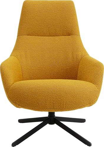 Kare Design Drehsessel Mimi, Gelb, Sessel, Polstersessel, Drehbar, Wohnzimmer, Schlafzimmer, Büro, 100x76x81 cm