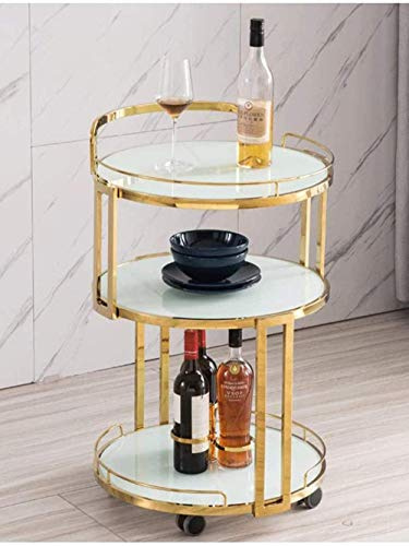 Serving Trolley Cart with Storage Cabinet and Wheels for Tea and Drink Service, Modern Kitchen Furniture for Hotels and Events